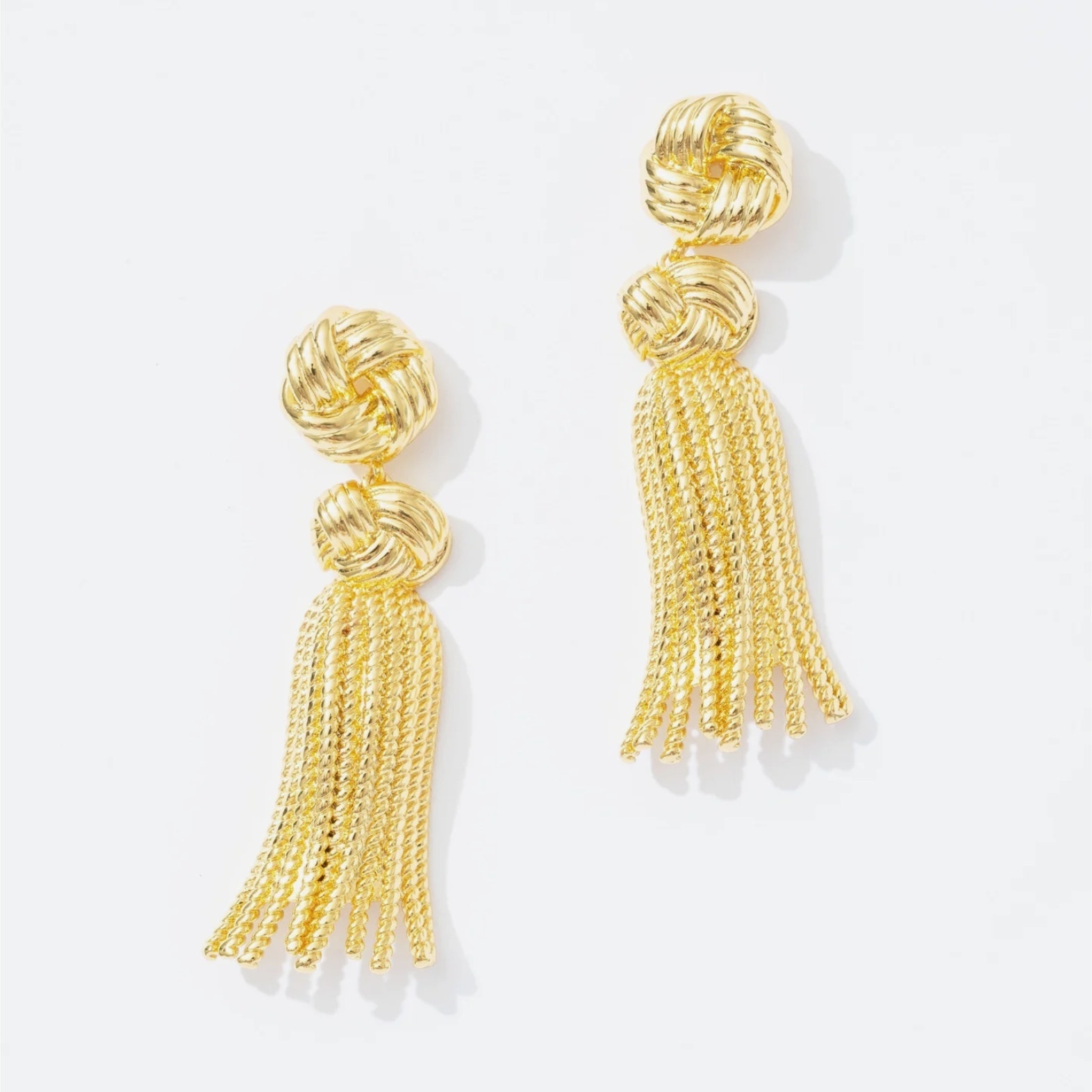 New Frasier Sterling Apres Tassel Earrings 14k Gold Plated Drop Dangle